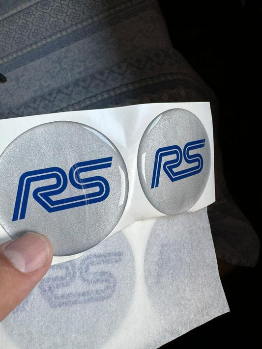 Loghi cerchio RS focus RS MK1 sticker resinati 3D ALTA ADESIONE come Originali diametro 60mm