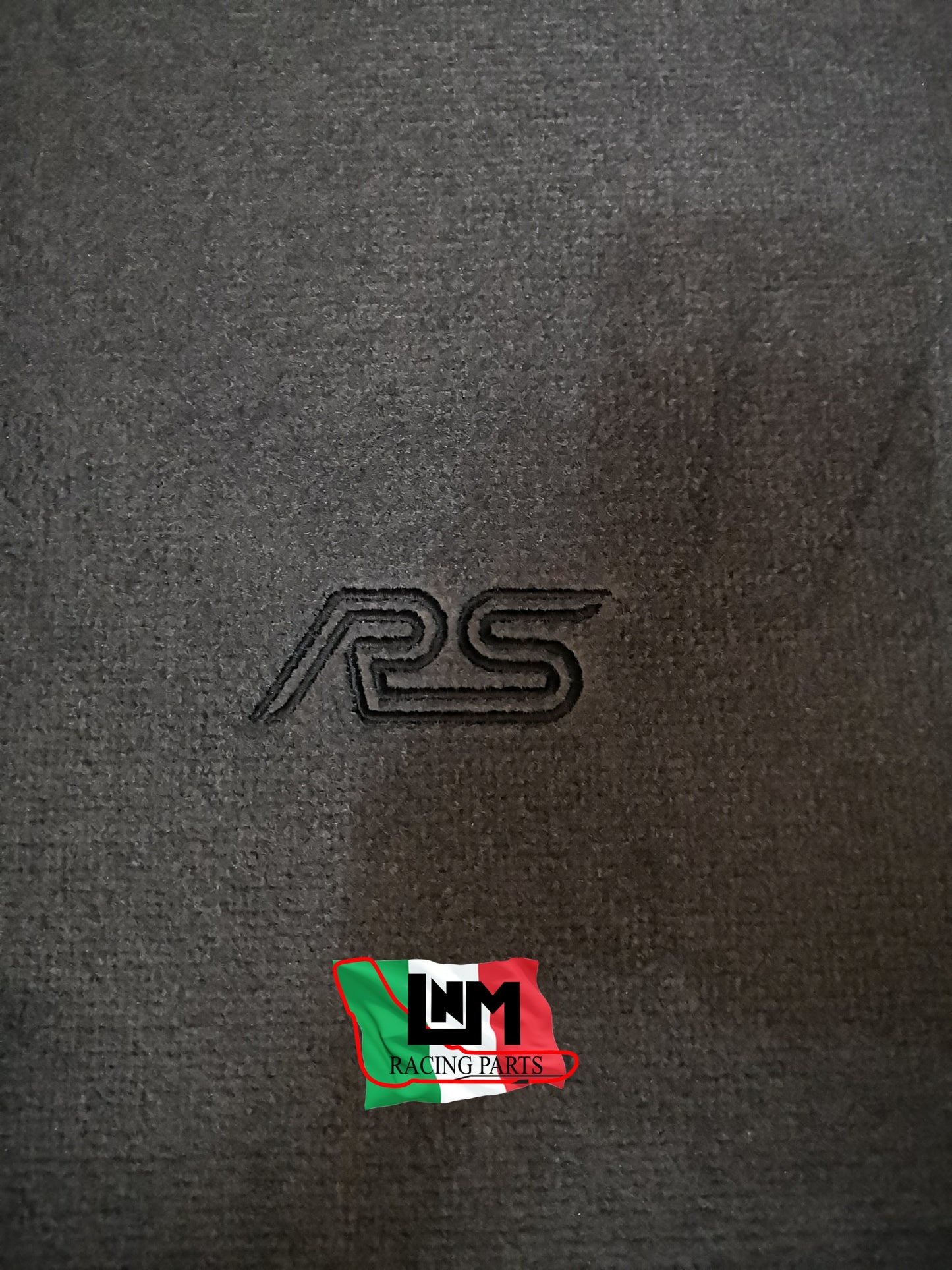 Original Ford Focus RS Mk1 Premium-Veloursmatten, mittelgrau + originale Reproduktion des schwarzen, personalisierten RS-Logos