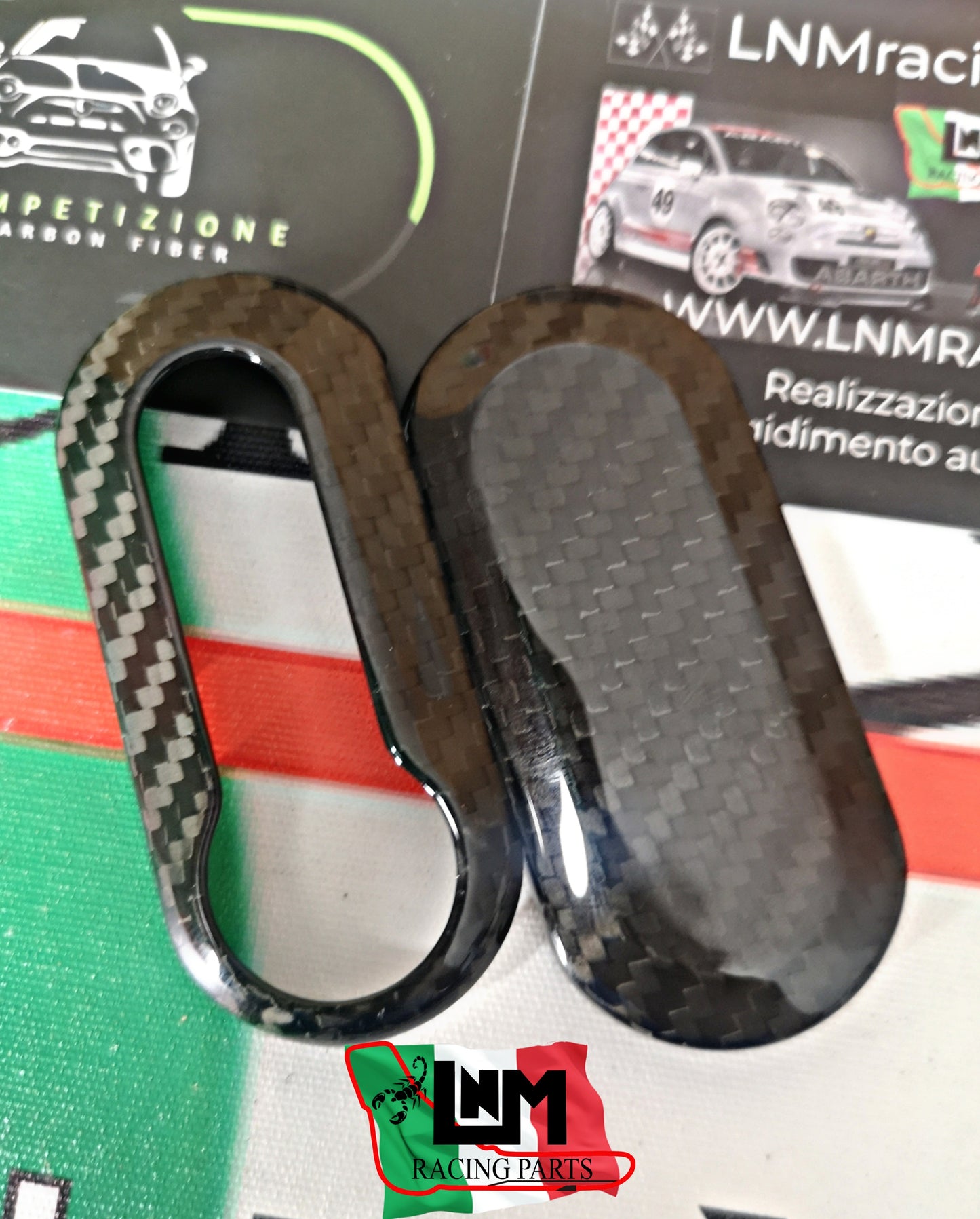 cover guscio chiavi FIBRA DI CARBONIO 500ABARTH/500 RESTYILING - PUNTO ABARTH-PUNTOEVOABARTH / PUNTO EVO