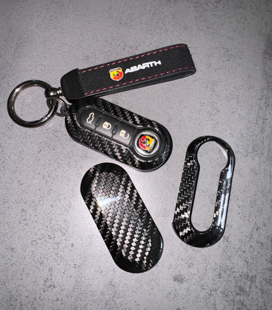 key shell cover CARBON FIBER 500ABARTH/500 RESTYILING - PUNTO ABARTH-PUNTOEVOABARTH / PUNTO EVO