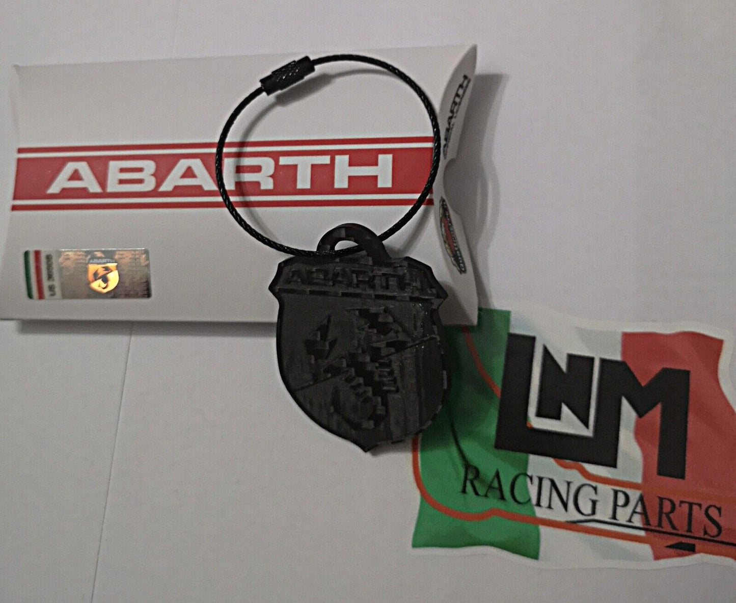 portachiavi ABARTH logo fibra carbonio