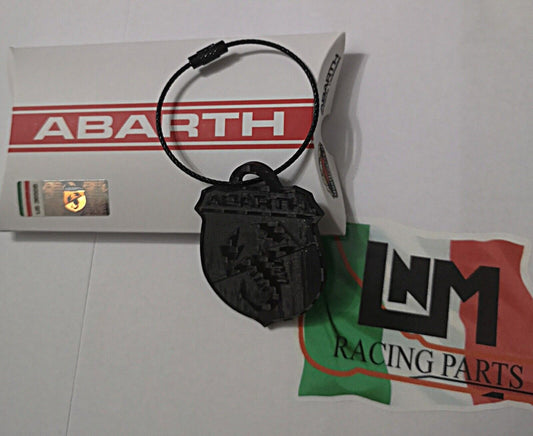 ABARTH logo carbon fiber key ring